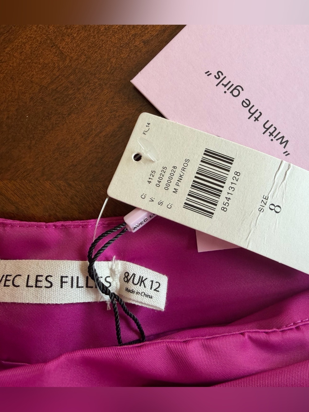 Avec Les Filles Anthropologie Asymmetrical Skort Satin Bow Size 8 Magenta NEW - Picture 5 of 7